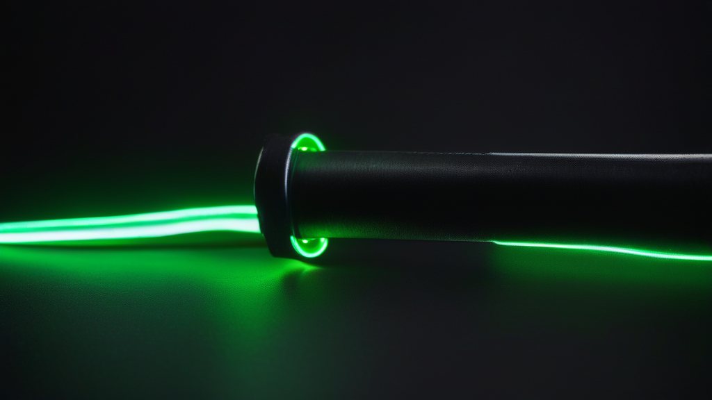 Guidon noir avec liseré lumineux vert
